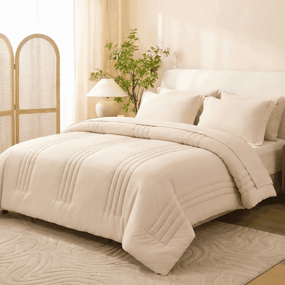 BDEUS Twin Comforter Set 5 Pieces,Bed in a Bag, Bedding Set with Comforter,Fitted Sheet,Flat Sheet,Pillowcase, All Season