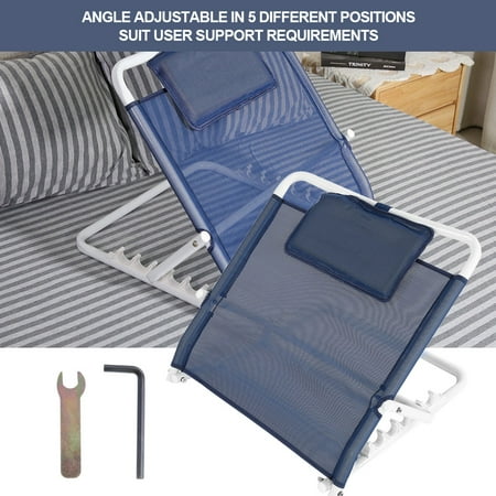 OTVIAP Adjustable Bed Backrest, Elderly Neck Head Lumbar Support Back Rest Portable Disability Aid Folding Sit-up Back