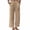 Khaki, variant on Bloomae Womens High Waisted Straight Leg Work Pants Lightweight Casual Solid Color Lounge Trousers Loose Boho Pants with Pockets Army Green XXXL