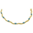 thumbnail image 2 of Galaxy Gold 2.16 Carat 14k Solid Gold Tennis Bracelet Diamond Blue Topaz, 2 of 3