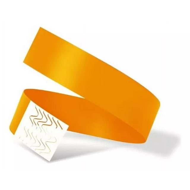 Pulseras De Papel Tyvek caja Con 500 Piezas Color Naranja Neón