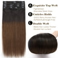 thumbnail image 5 of SEGO Clip in Hair Extensions Human Hair 100% Real Remy Hair 10-24 inch Full Head Thick Hair Pieces Silky Straight Balayage Hair Cleanrance, 5 of 9