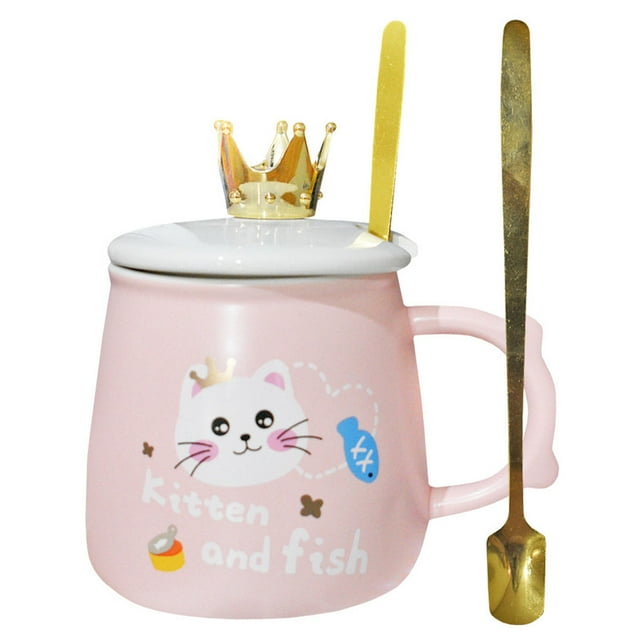 Taza de Ceramica Importacion Gatito Rosa 240 ml