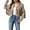 Khaki, variant on Women's Fashion Solid Color Long Sleeve Slim Fit Fringe Tassel Motorcycle Cropped Jacket Coats For Women Womens Coats Brown,S
