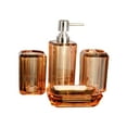 thumbnail image 2 of Abbracc 4x Bath Accessory Vanity Accessory Set Lotion Bottle Toilet Accessories Set Soap Light Brown, 2 of 9