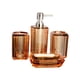 thumbnail image 3 of Juego de accesorios de baño BLESIY 4 piezas dispensador de jabón taza Soporte cepillo Marrón claro, 3 of 8