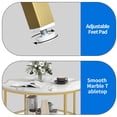 thumbnail image 6 of Dextrus 2-Tier Round Coffee Table Marble Center Cocktail Table with Storage Shelf, White & Gold, 6 of 10