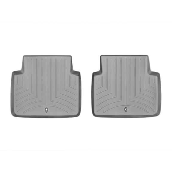 WeatherTech Custom Fit FloorLiners compatible with G80, Genesis - 2nd Row (2-Piece Liner), Grey