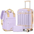 thumbnail image 1 of Juego de equipaje LARVENDER de 3 piezas con mochila ampliable de 20 pulgadas, 1 of 8