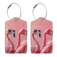 thumbnail image 3 of Fuzoiu Cool Flamingos Sunglasses Scene Print Premium Leather Luggage Tag,Travel Accessory,Luggage Tag for Suitcase Baggage Handbag Travel Bag,Name Card & Privacy Cover-1, 3 of 5