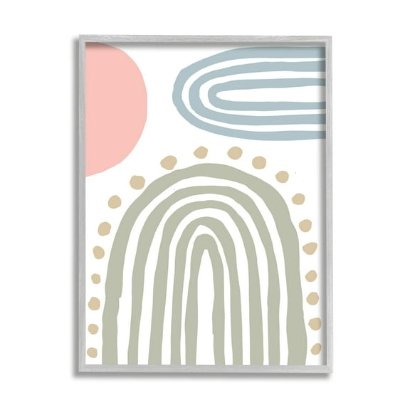 Stupell Indtries Abstract Rainbow Sky Pink Sun Polka Dots,16 x 20,Design by Elizabeth Medley