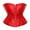 Red, variant on Women's Plus Size Corset Bustier Overbust Top Satin Waist Cincher Lace up Boned Bustier Underbust Corset Retro Bustier Overbust