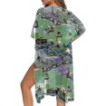 thumbnail image 3 of HELLHERO Tropical Coastal Harbor Print Kimono - Lightweight Breathable Beach Cover Up | Flowy Loose Fit for Summer Vacation, Pool & Resort, 3 of 4