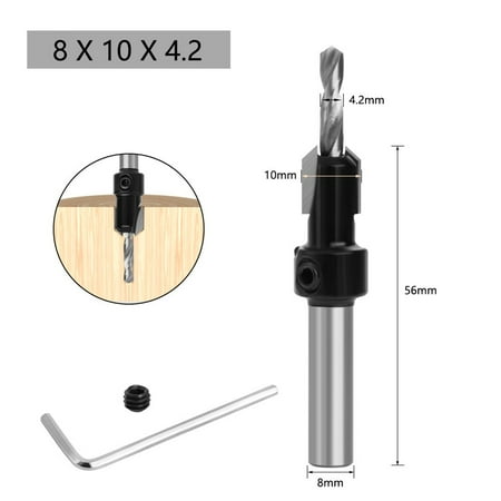 

Leke 8mm Shank HSS Woodworking Countersink Router Bit Screw Extractor Milling Cutter
