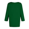 thumbnail image 5 of DENGDENG Womens Petite Tops 3/4 Sleeve Summer V Neck Basic Tees Cute Elbow Casual Shirts Solid Color Three Quarter Length Tunics Spring Pullover Top Dark Green M, 5 of 6