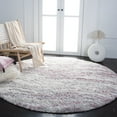 thumbnail image 3 of SAFAVIEH Fontana Shag Darien Abstract Plush Area Rug, Pink/Grey, 5'3" x 5'3" Round, 3 of 8