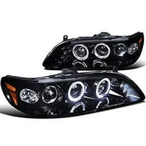 Spec-D Tuning 2LHP-ACD98G-TM Honda Accord Dual Halo Led Glossy Black Projector Headlights