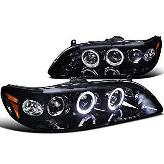 Spec-D Tuning 2LHP-ACD98G-TM Honda Accord Dual Halo Led Glossy Black Projector Headlights