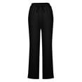 thumbnail image 4 of VBVC No Boundaries Women's Slimming Drawstring Lightweight Pants,Womens Straight Leg Elastic Waist Trouses,Breathable Sweat Pants With Pockets For Ladies,Black,SizeS, 4 of 6