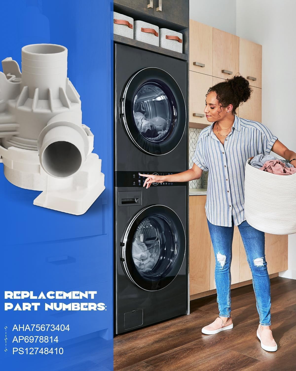 Upgraded Washer Drain Pump Assembly for LG Washing Machine - Reliable Replacement for AHA75673404 AHA75673402 - Compatible with WT7250CW WT7305CW WT7405CW