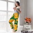 thumbnail image 4 of Uemuo Orange Pattern Women's Wide Leg Palazzo Lounge Pants with Pockets Light Weight Loose Comfy Casual Pajama Pants-Small, 4 of 9