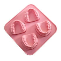 SDFGTstore 4 Hole Denture Teeth Shaped Ice Cube Mold Silicone Ice Tray DIY Ice Cream Mould