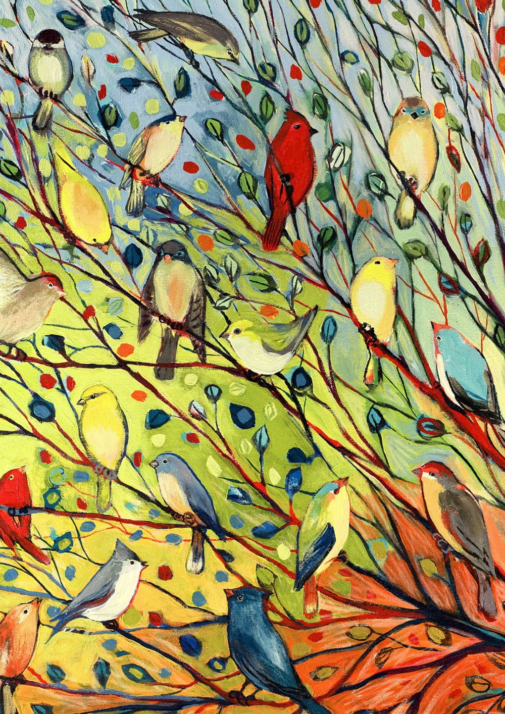 Toland Chickadees and Berries 12.5 x 18 Colorful Red Tree Bird Garden Flag 