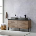 thumbnail image 3 of Trento 60" Double Sink Bath Vanity in North American Oak w/ Black Sintered Stone, 3 of 5