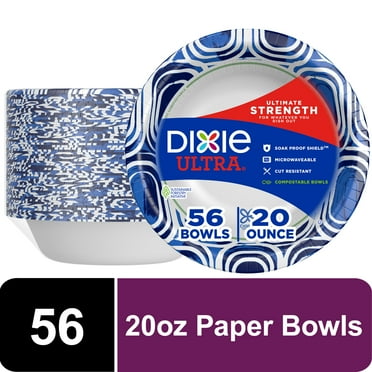Dixie Ultra Disposable Paper Bowls, 20 oz, Multi-Color, 56 Count
