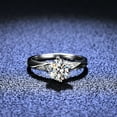 thumbnail image 5 of 18K White Gold Plated 1CT Round Cut Moissanite Ring Women 925 Sterling Silver Jewelry-Size 7.5, 5 of 9