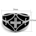 thumbnail image 2 of Luxe Jewelry Designs Stainless Steel Cross Design Men's Ring with Epoxy Black Jet - Size 13 (Pack of, 2 of 4