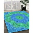 thumbnail image 3 of Ahgly Company Machine Washable Indoor Rectangle Transitional Blue Area Rugs, 7' x 9', 3 of 7