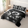 thumbnail image 3 of Metsweet Gothic Dragon Quilt King, Magical Wildlife King Coverlet Set, Black Gray White, 3 of 7