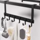 thumbnail image 3 of Ganchos para colgar puertas Organizador de metal | Estante de armario sin taladro | Almacenamiento que ahorra espacio de 6 ganchos para la entrada del baño del dormitorio | Resistente Negro Blanco, 3 of 5