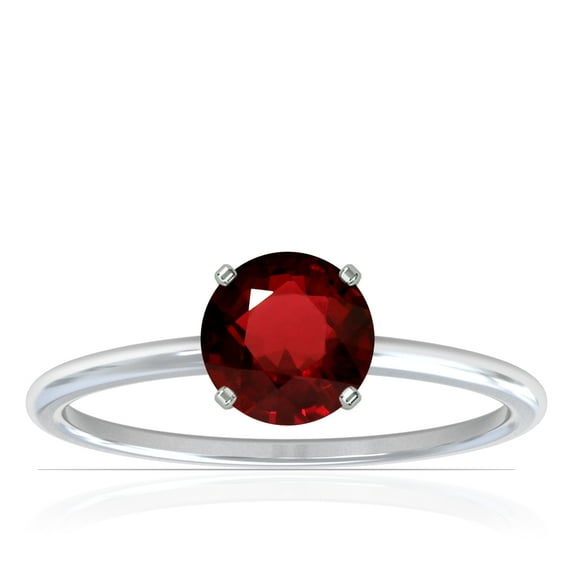 GemsNY July Birthstone - Dainty Round Four Prong Ruby Solitaire Ring (Grade - AAA | 0.65cts.)