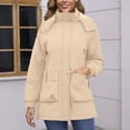 thumbnail image 2 of Raincoat for Women Waterproof with Hood Lightweight Fleece Raincoat for Hiking Trendy Windbreaker Outdoor Rain Jacket, 2 of 7