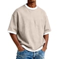 thumbnail image 3 of Men’s Crew Neck Short Sleeve T-Shirt Two Piece Set Stylish Comfortable Summer, 3 of 5