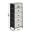 thumbnail image 6 of Open Box REAHOME Vertical Narrow Metal Tower Dresser w/ 5 Fabric Drawer Bins, 6 of 8