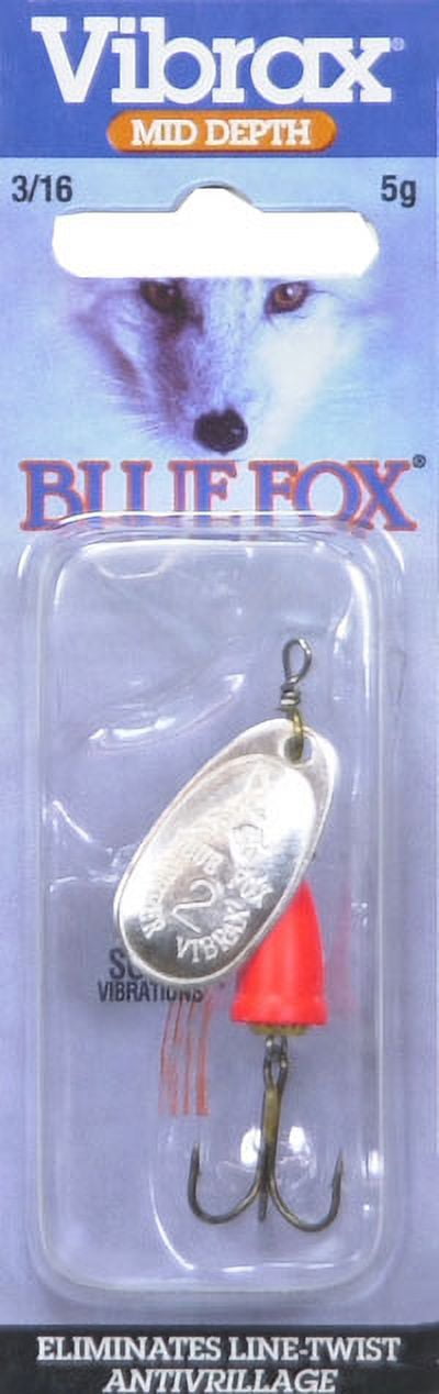 Cuillère tournante Blue Fox Classic Vibrax 3/16 oz, Silver/Fluorescent Red