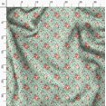 thumbnail image 3 of Soimoi Green Viscose Chiffon Fabric Leaf Floral Printed Fabric 1 Yard 42 Inch Wide, 3 of 6