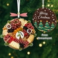 thumbnail image 3 of Custom Christmas Charcuterie Board Ornament – Wine & Cheese Ornament, Hostess Gift, White Elephant Exchange for Foodies, Xmas Gift, 3 of 5