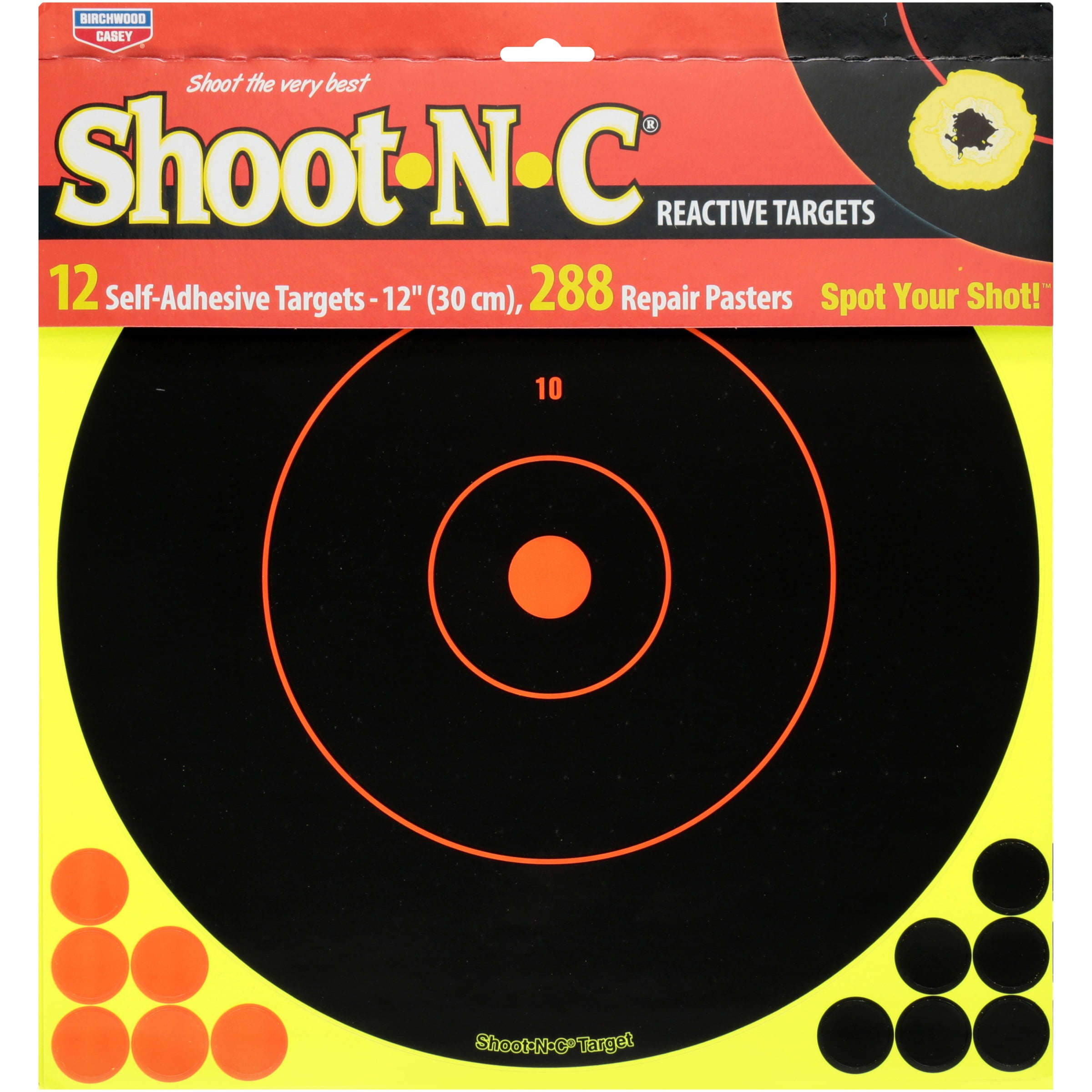 Birchwood Casey Shoot-N-C 12" Bull's-Eye Target, 12pk