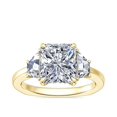 thumbnail image 1 of 1.00 Carat Excellent Radiant Shape Genuine Diamond Latest Design Three Stone Engagement Ring for Ladies Solid 18K Yellow Gold Size 7.5, 1 of 8