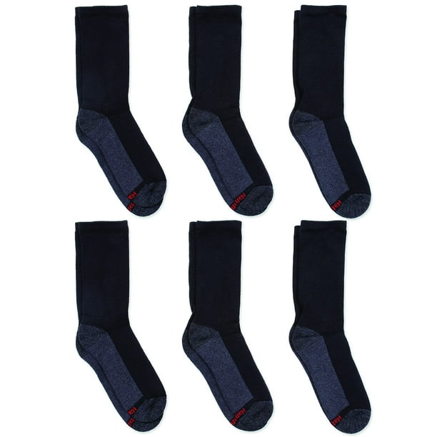 Calcetines Hanes Max Cushion para hombre disponibles en paquetes de 6 y 12 pares B T comfortTop White crew Blackgrey Foot Bottom 12 14 US