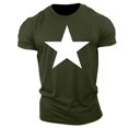 thumbnail image 2 of Kaemgyyd Mens Shirts Casual Loose Crew Neck Basic Tee Breathable Short Sleeve Fashion Star Tops Summer Clothes, 2 of 4