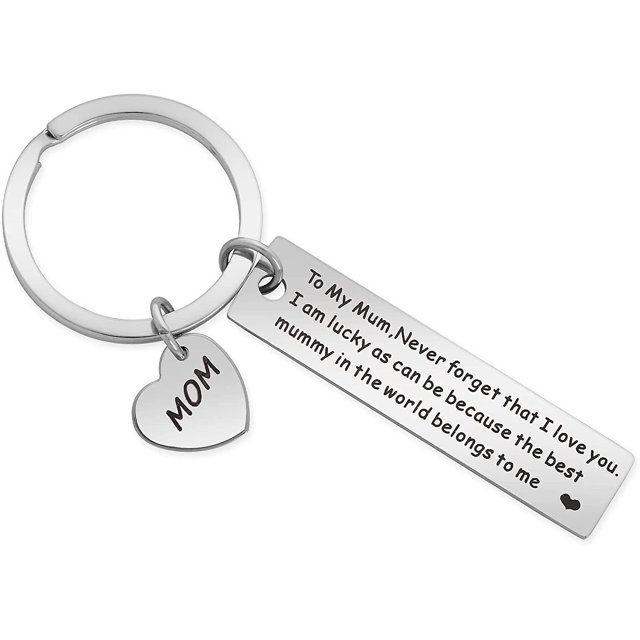 Regalos para el día de la madre, llavero para el día de la madre, regalo de cumpleaños para mamá, llavero de hija e hijo, nunca olvides que te amo, llavero de acero inoxidable para mamá, regalo