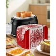 thumbnail image 4 of Eucalyptus Red Toaster Cover 2 Slice, Small Kitchen Appliance Covers, Stripe Flower Cactus Retro Plant Toaster Oven Cover with Loop, Bread Machine Cover Polyester Dust Cover Protection, 4 of 4