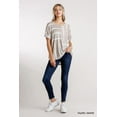thumbnail image 5 of Horizontal And Vertical Striped Short Folded Sleeve Top With High Low Hem S, 5 of 9