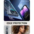 thumbnail image 5 of i-Blason Ares Mag for iPhone 15 Pro Case 6.1 inch, [Compatible with MagSafe] Dual Layer Rugged Clear Bumper Case with Built-in Screen Protector (Navy), 5 of 7