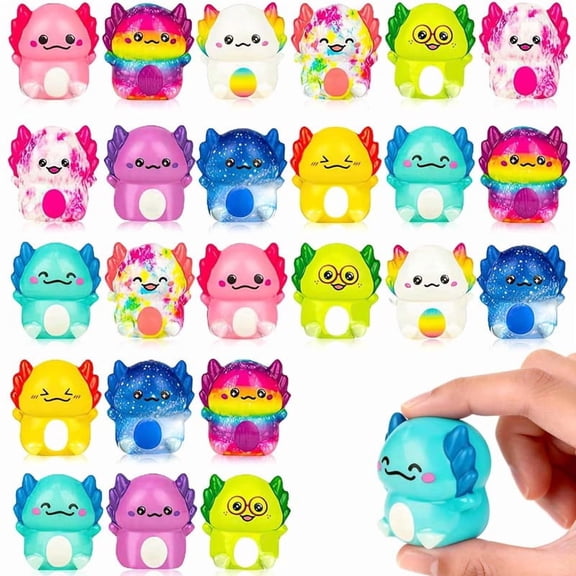 20PCS Axolotl Squishy Toys, Soft Slow Rising Stress Relief Squeeze Toys, Novelty & Gag Toys for Kids, Assorted Axolotl Foam Squishies for Goodies Bag Fillers, Classroom Prizes, Party Favors